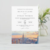 Invitation Mariage d'aquarelle Skyline de New York (Debout devant)