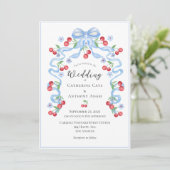 Invitation Mariage d'aquarelle Sweet Cherry & Ribbons (Debout devant)