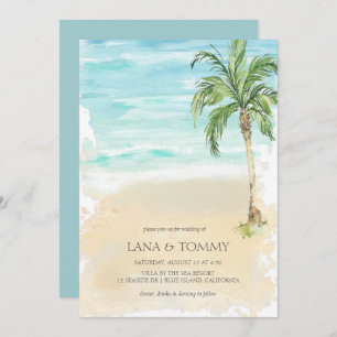 Invitation Mariage d'aquarelle Tropical Palm Beach