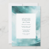 Invitation Mariage d'aquarelle Turquoise Océan moderne (Devant)