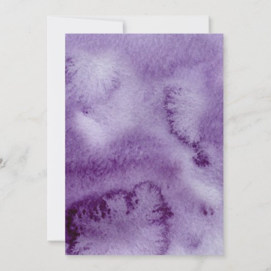 Invitation Mariage d'aquarelle ultra violet Vintage (Dos)