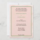 Invitation Mariage d'aquarelle vert de couleur gris géométriq (Devant)
