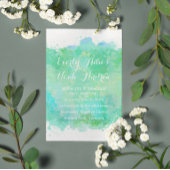 Invitation Mariage d'aquarelle vert et bleu