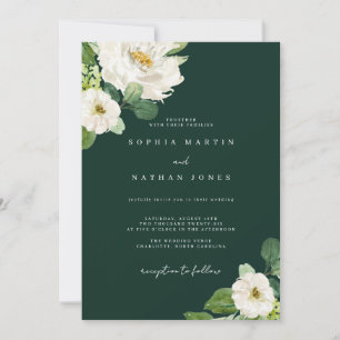 Invitation Mariage d'aquarelle vert ivoire floral