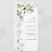 Invitation Mariage d'aquarelle vert pâle rose à  (Devant)