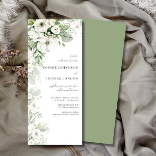 Invitation Mariage d'aquarelle vert pâle rose à