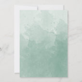 Invitation Mariage d'aquarelle vert pâle tout-en-un (Dos)