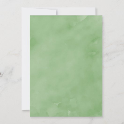 Invitation Mariage d'aquarelle vert Rose violet (Dos)