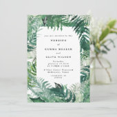 Invitation Mariage d'aquarelle verte (Debout devant)