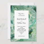 Invitation Mariage d'aquarelle verte moderne (Devant)