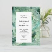 Invitation Mariage d'aquarelle verte moderne (Debout devant)