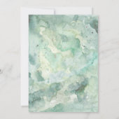 Invitation Mariage d'aquarelle verte moderne (Dos)