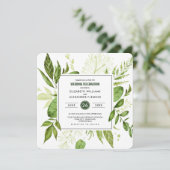 Invitation Mariage d'aquarelle verte noire (Debout devant)