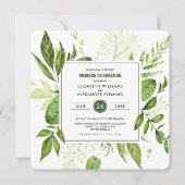 Invitation Mariage d'aquarelle verte noire (Devant)