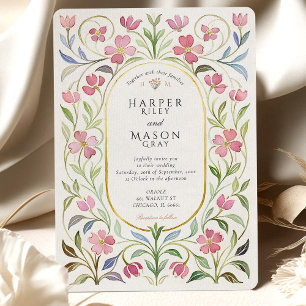 Invitation Mariage d'aquarelle vintage