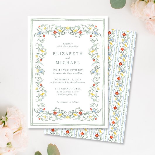 Invitation Mariage d'aquarelle vintage Garden