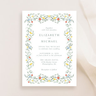 Invitation Mariage d'aquarelle vintage Garden