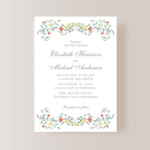 Invitation Mariage d'aquarelle vintage Garden