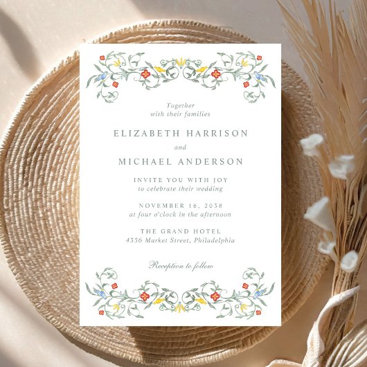 Invitation Mariage d'aquarelle vintage Garden