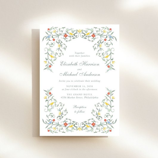 Invitation Mariage d'aquarelle vintage Garden