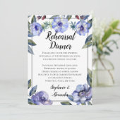 Invitation Mariage d'aquarelle violet à fleur d'anémone (Debout devant)
