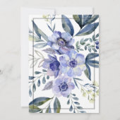 Invitation Mariage d'aquarelle violet à fleur d'anémone (Dos)