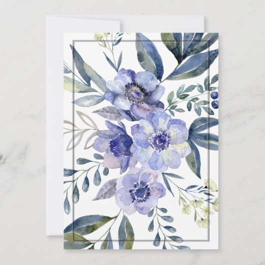 Invitation Mariage d'aquarelle violet à fleur d'anémone (Dos)