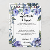 Invitation Mariage d'aquarelle violet à fleur d'anémone (Devant / Derrière)