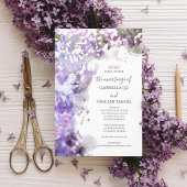 Invitation Mariage d'aquarelle violet Lilac Fleurs