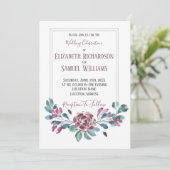 Invitation Mariage d'aquarelle violet violet Peony (Debout devant)