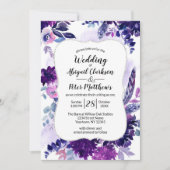 Invitation Mariage d'aquarelle violet violet violet violet (Devant)