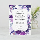 Invitation Mariage d'aquarelle violet violet violet violet (Debout devant)