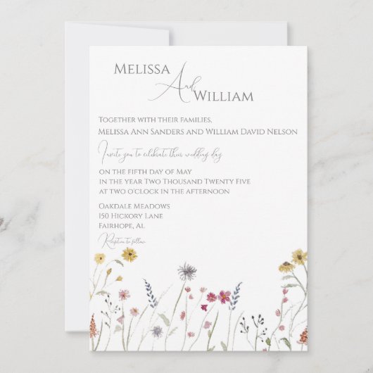 Invitation Mariage d'aquarelle Whimsical (Devant)