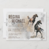 Invitation Mariage d'aquarelle Wild Horse (Devant)