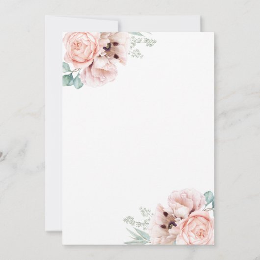 Invitation Mariage d'aquarelle Wispy Boho Poppies et verdure (Dos)