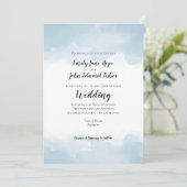 Invitation Mariage d'aquarelles bleu clair Pastel (Debout devant)
