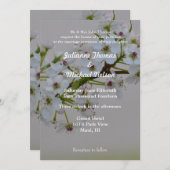 Invitation Mariage d'arbre à fleurs blanches (Devant / Derrière)