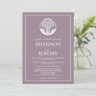 Invitation Mariage d'arbre Aspen Rose poussiéreux