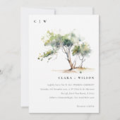 Invitation Mariage d'arbre botanique simple minimal (Devant)