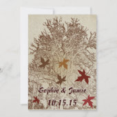 Invitation Mariage d'arbre Brown et bordeaux (Devant)