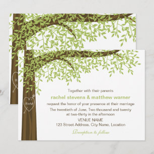 Invitation Mariage d'arbre cardiaque du printemps et de l'été