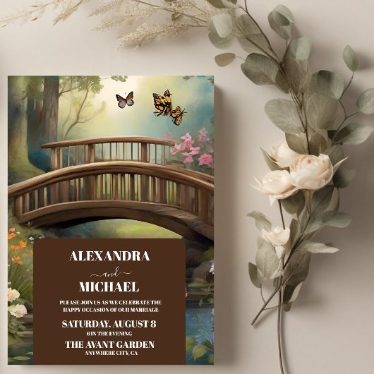 Invitation Mariage d'arbre d'aquarelle du lac Mountain