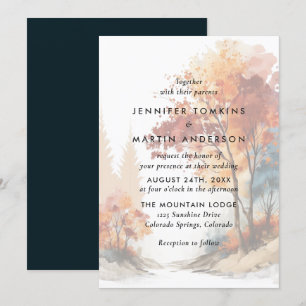 Invitation Mariage d'arbre d'automne de l'aquarelle