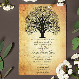 Invitation Mariage d'arbre de la Renaissance médiévale