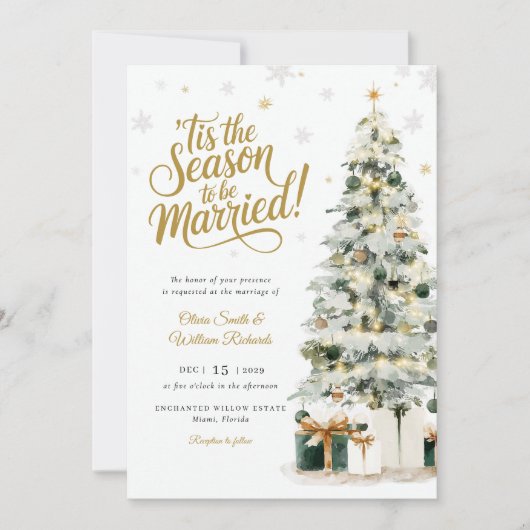 Invitation Mariage d'arbre de Noël (Devant)