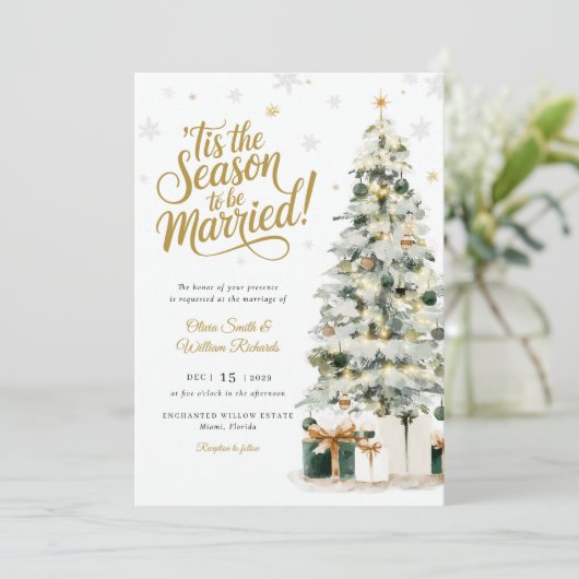Invitation Mariage d'arbre de Noël (Debout devant)