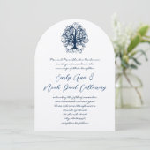 Invitation Mariage d'arbre d'opulence bleu de minuit (Debout devant)