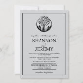 Invitation Mariage d'arbre gris Aspen (Devant)