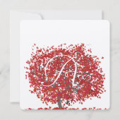 Invitation Mariage d'arbre rouge de forêt rustique (Dos)
