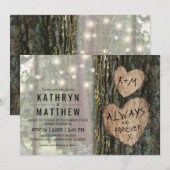 Invitation Mariage d'arbre rustique | Lumières clignotantes d (Devant / Derrière)